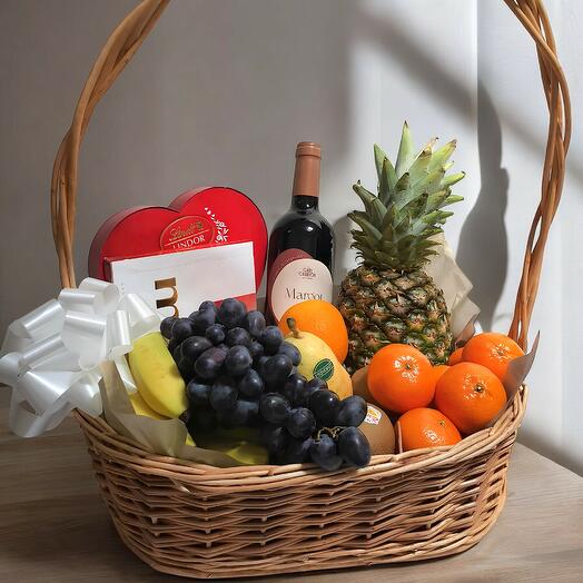 Regalo gourmet: frutas, vino y dulces