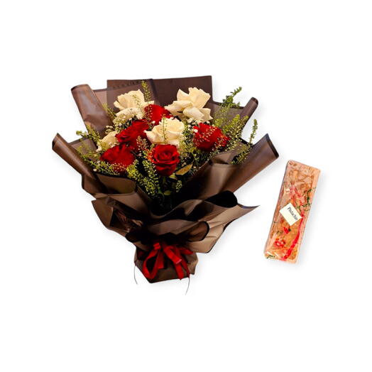 Bouquet with kunafa chocolate