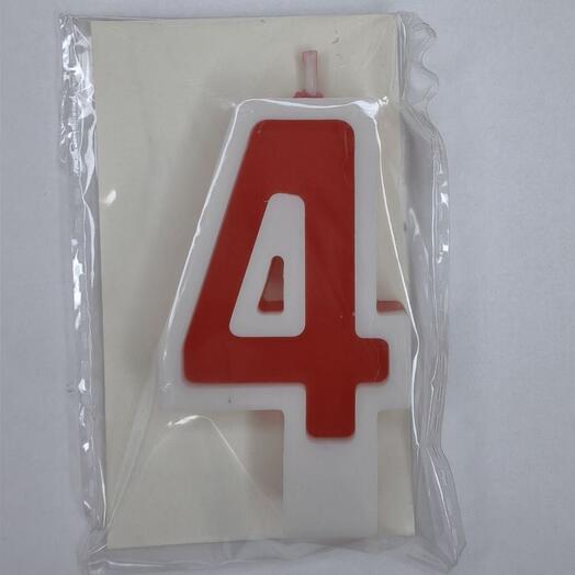 Цифра 4 красная