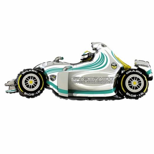 Воздушный шар фигура гоночный автомобиль тиффани и серый -1шт