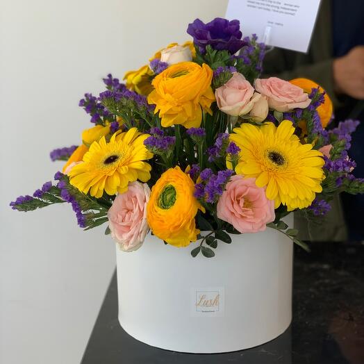 Flowers in a Hatpot Box