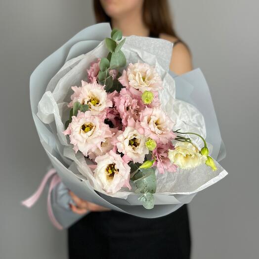 Букет 43 из розовых махровых эустом