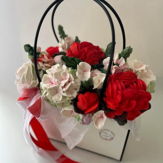 Зефир. Сумочка с цветами из зефира 🌹