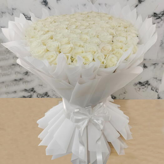 Rustic Bouquet Of White Roses