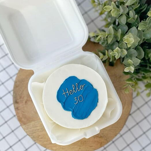 Bento cake with Blue splash Birthday cake