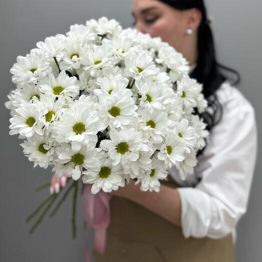 Букет ромашковой хризантемы 💐 9 кустовых хризантем