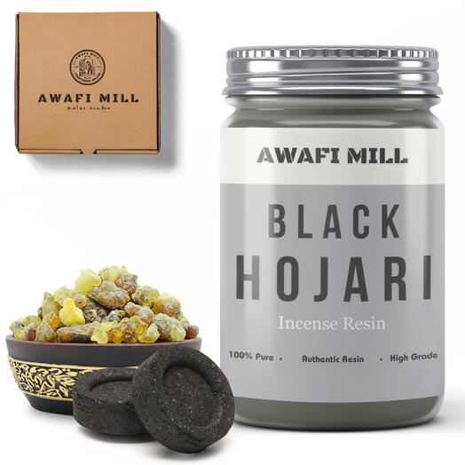 AWAFI MILL Black Hojari Oman | Charcoal Tablet - Bottle of 100 Gram with 20 Charcoal Piece