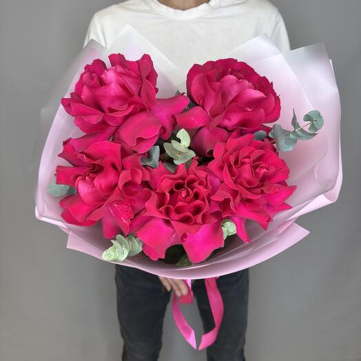 Букет из малиновых французских роз 🥰