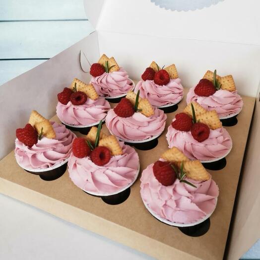 Ванильные капкейки 🧁 с нежным кремом чиз (набор 9шт)
