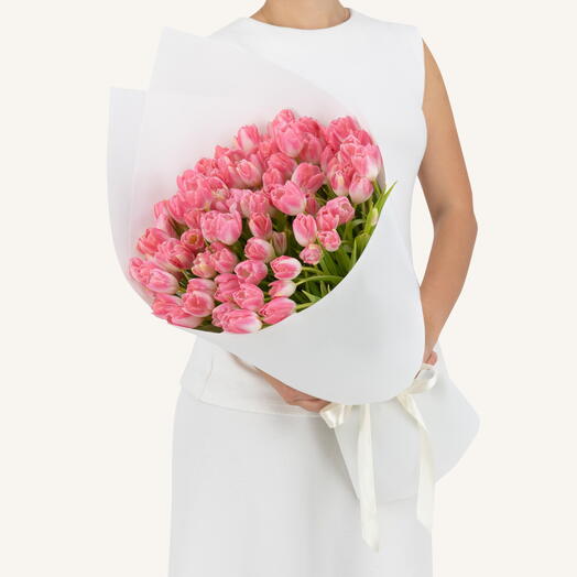 100 Pink Tulip Bouquet