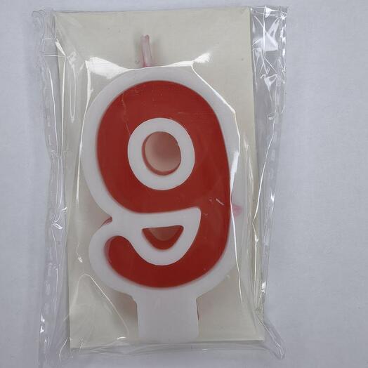 Цифра 9 красная