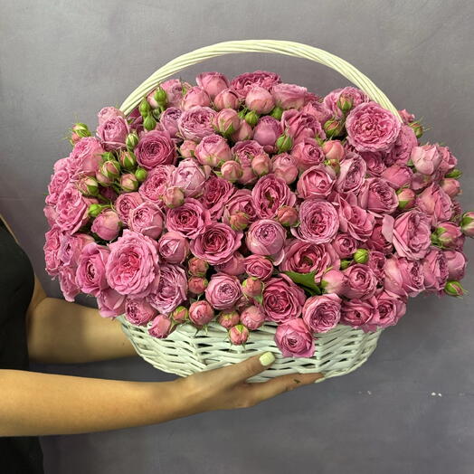 Корзина с цветами ️Мисти бабллс ️