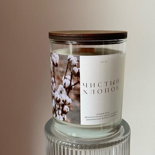 Аромасвеча «Чистый хлопок» glass 250ml