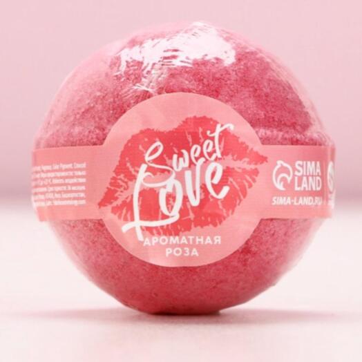 Бомбочка для ванны «Sweet Love» с ароматом розы Чистое Счастье, 130 г