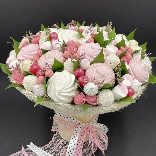 Букет из зефира раффаэлло подарок на день рождения годовщину юбилей сладкий съедобный букет девушке маме жене подруге дочке