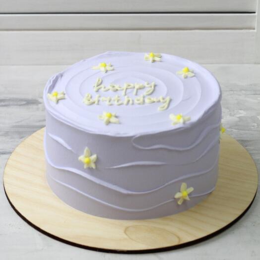 Pastel de cumpleaños con flores