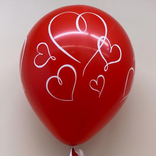 Red ball with hearts