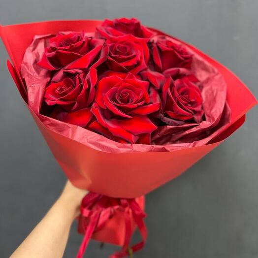 Букет из 7 красных роз🌹