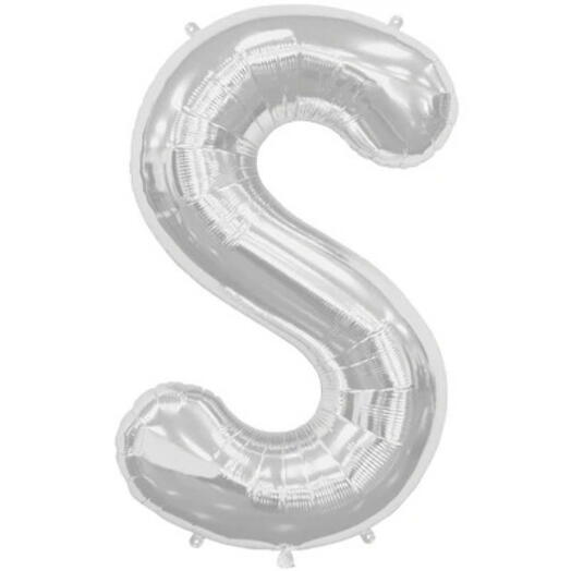 Letter S  Silver Foil Balloon