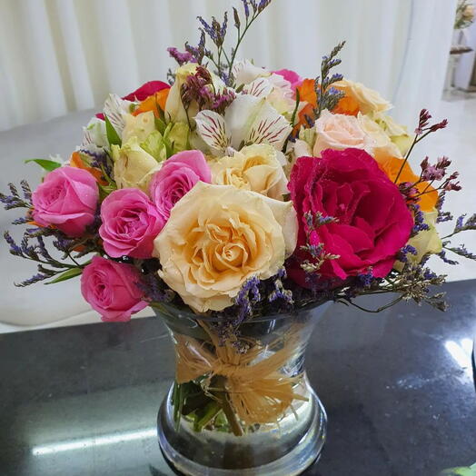 Mixed Roses in Vase