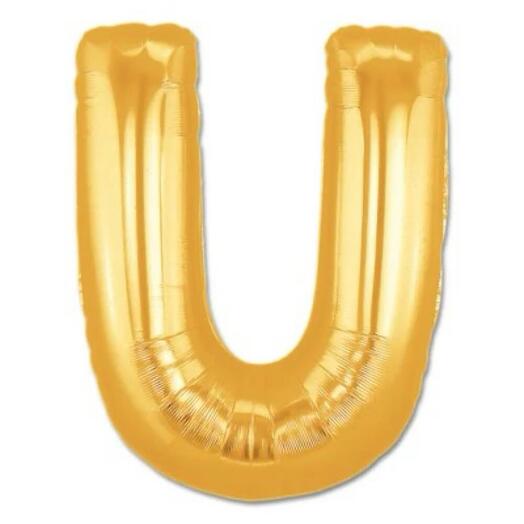 Letter U Golden Foil Balloon