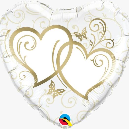 White Heart Shaped Foil Balloon