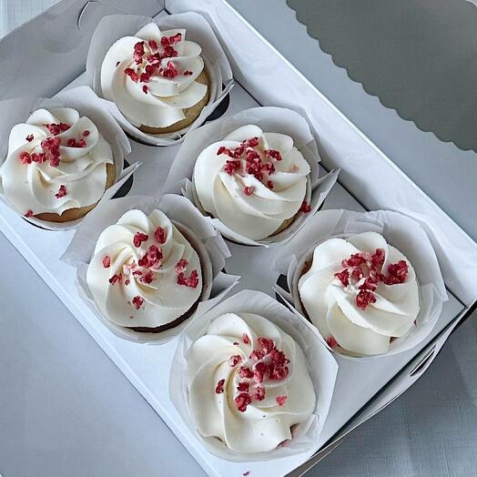 Juego de cupcakes de fresa liofilizada