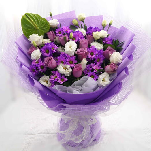 Charming Purple Daisies and Mix Flowers