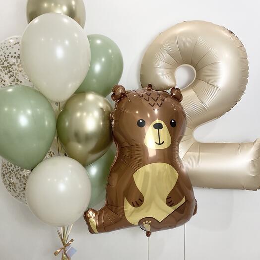 Сет с с мишкой🐻 (12 Шаров)