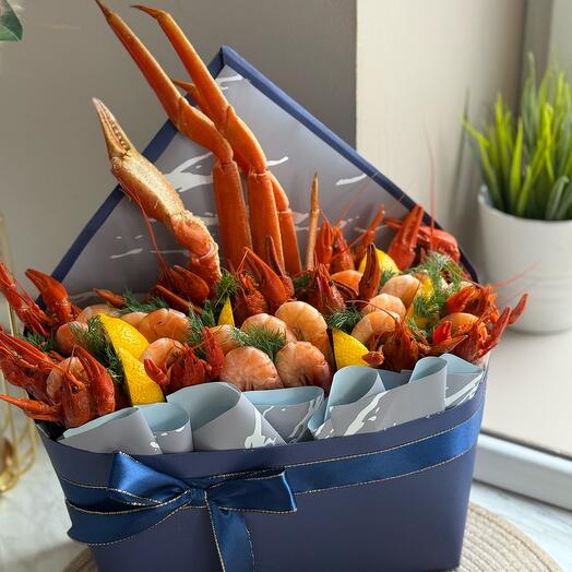 Мужской букет для папочки из Раков , креветок и краба