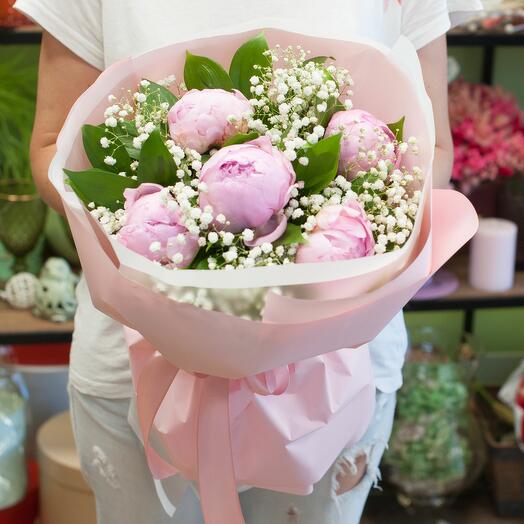 Bouquet of Olbia peonies