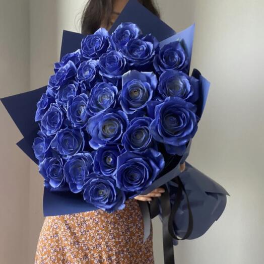 Синие розы 21 шт