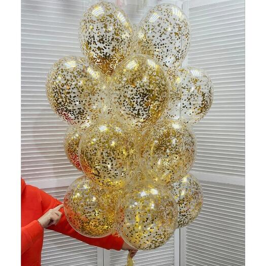 Balls with confetti 15 pcs