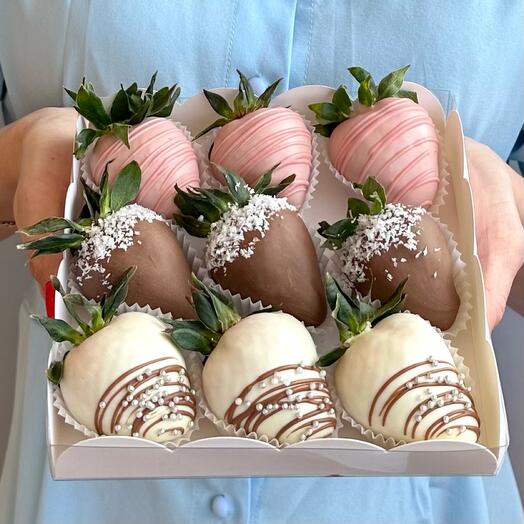 Fresa en chocolate 9pcs
