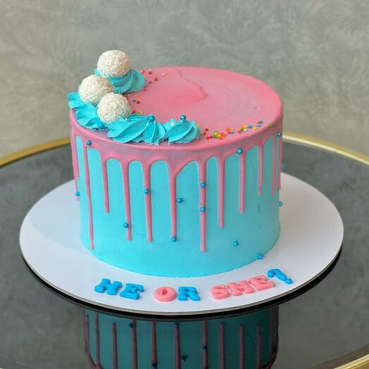 Blue and pink cake Design