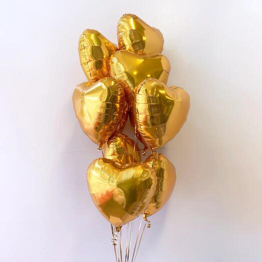 9 Golden Heart shape Foil Balloon-1208