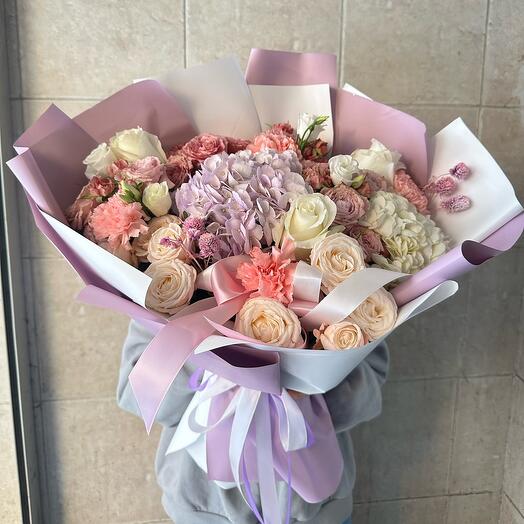 The lilac bouquet is large