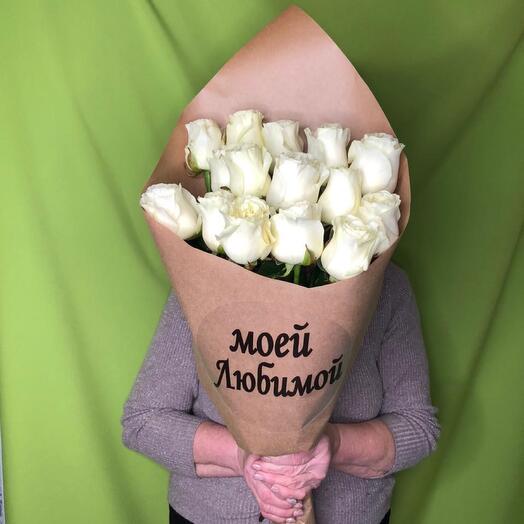 Букет белых роз15