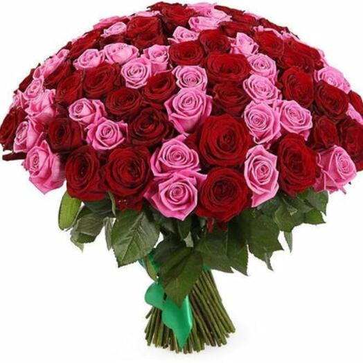 101 Red and Pink Rose Bunch