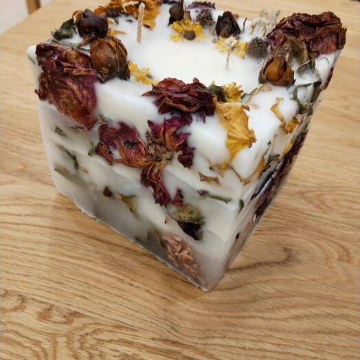 NATURAL DRIED FLOWERS CANDLE