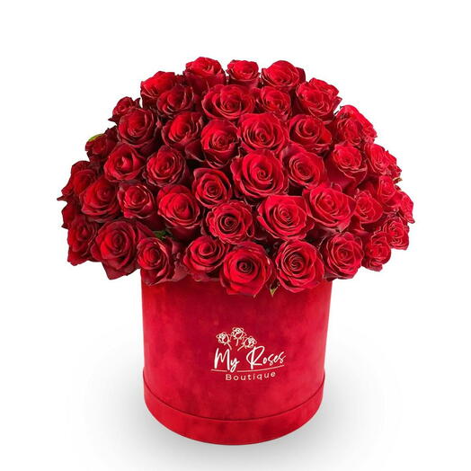 Red Velvet Box With 200 Red Roses