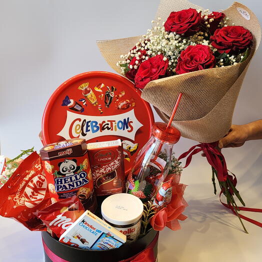 Festive Combo of Chocolates and Flowers