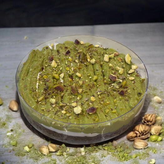 Pistachio Kunafa cake