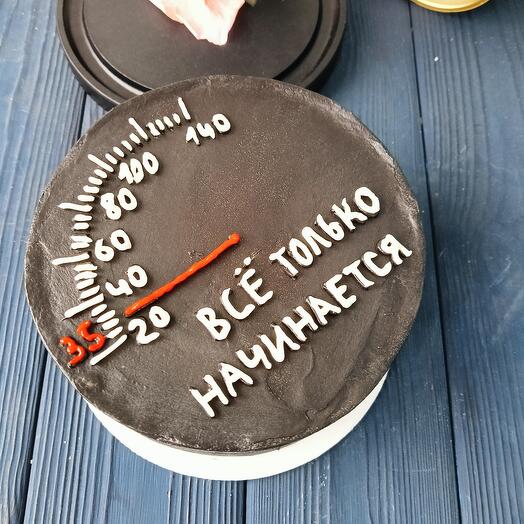 Бенто торт черный Всё только начинается