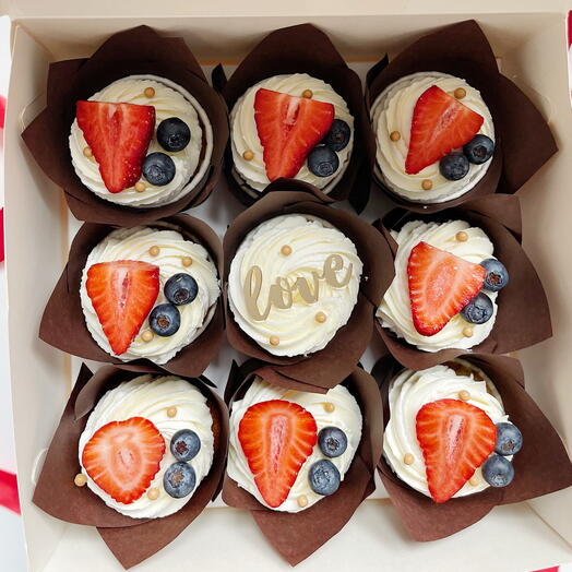 Cupcakes love 9 piezas