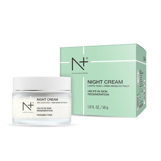 N+ Night Cream, With Lactic Acid and Irish Moss Extract, Helps In Skin Regeneration, 50 G