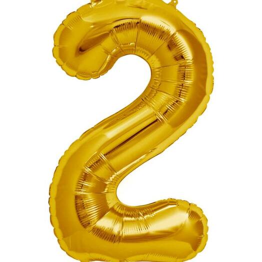 GOLD GIANT FOIL NUMBER BALLOON - 2