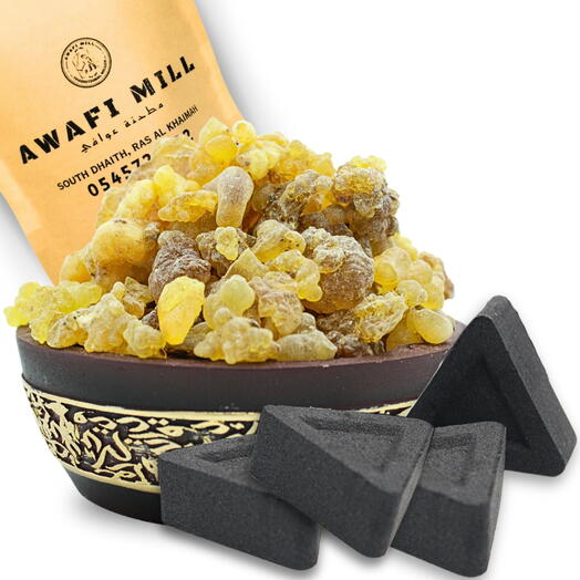 AWAFI MILL Boswellia Sacra from Yemen | Charcoal Tablet - Pack of 120 Gram with 20 Charcoal Piece