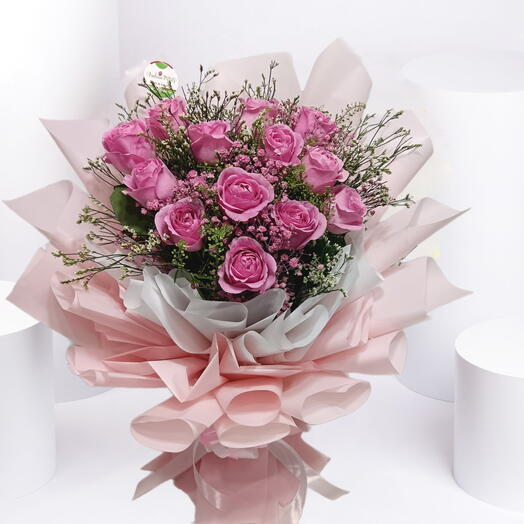 21 Pink Roses Bouquet