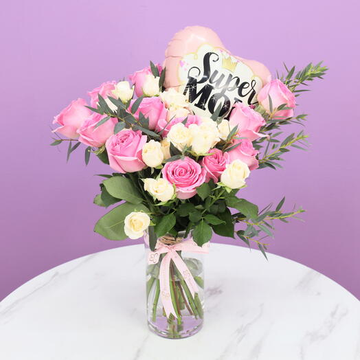 Super Mom Flower Vase